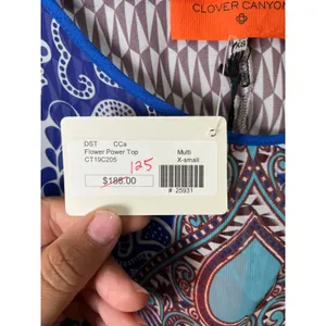 Clover Canyon Flower Power‎ Blouse XS Blue Paisley Scarf Print Indie New thumbnail 5