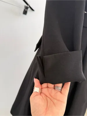 NEW Jo-Jo-Z Black Trench Blazer Dress Belted Longline Jacket SMALL thumbnail 6