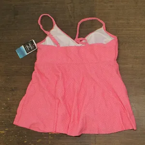 NWT Swim Solutions Swim Textured Underwire Tankini Top 806766 Guava Pink 14 thumbnail 5