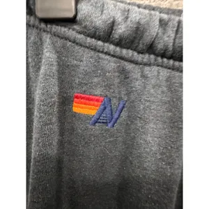 Aviator Nation Women Sweatpants S Charcoal Grey 5-Stripe Logo Joggers thumbnail 4
