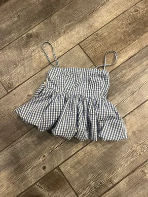 Abercrombie & Fitch Blue Peplum Bustier Tank Top thumbnail 2
