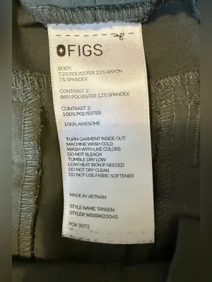 FIGS Tansen Unisex Jogger Scrub Moss/Olive Green -Medium thumbnail 3