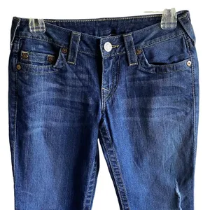 True Religion Womens Jeans Blue‎ Tag Size 27 Low Rise Straight Denim thumbnail 2