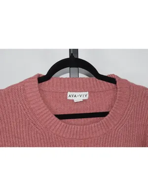 Ava & Viv Mauve Pink Chunky Knit Sweater Plus Size XXL thumbnail 4