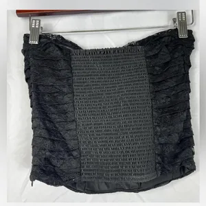 Victoria's Secret Black lace bustier corset crop top thumbnail 2
