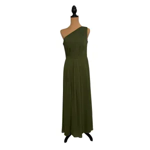 DB Studio Celebrate Olive Green One Shoulder Maxi Dress Pleated Slit F19952 4 thumbnail 2