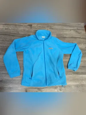 Columbia Women’s M Turquoise Blue Full Zip Fleece Jacket Zip Pockets Outdoor thumbnail 3