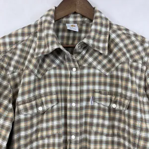 Carhartt Women Flannel Shirt Large Western Workwear Heritage Grunge Street Retro thumbnail 3