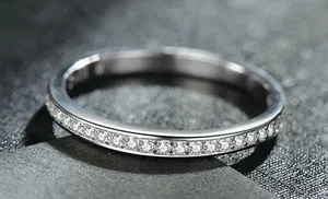 Sterling Silver SIZE 6 925  Stackable Dazzling Cubic Zirconia Ring thumbnail 4