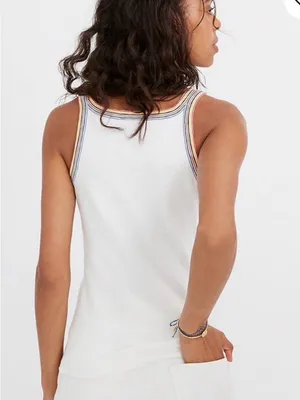 Madewell Rainbow Striped Trim Tank XS thumbnail 2