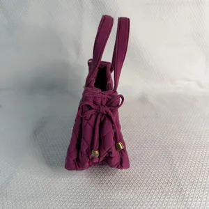 Vera Bradley Plum Purple Quilted Microfiber Handbag Satchel Tote Gold Hardware thumbnail 2