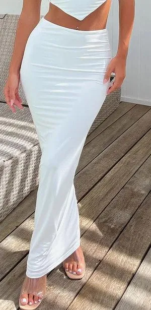 That’s So Fetch White Maxi Skirt Size 4 thumbnail 1