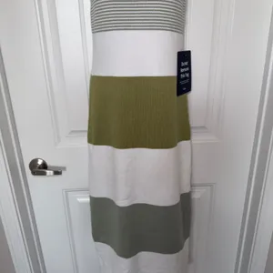 Lulus Women Dress Small Sage Green White Striped Knit Maxi Dress Coastal Chic thumbnail 7