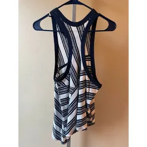 Free People We the Free Blue and White Jersey Tank Top Size XS thumbnail 2