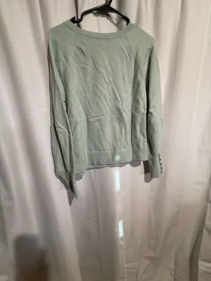 Banana Republic Women's Mint Green Crew Neck Long Sleeve Button Cuff Sweater Siz thumbnail 3