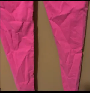 Hot Pink Distressed Skinny Jeans With Frayed Hem(Size Sm) thumbnail 3