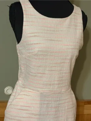 LOFT Textured Sleeveless Midi Dress Pockets Back Cutout Design size 2P NWT thumbnail 2