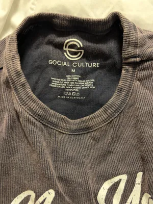 New York Ribbed Baby Tee Gray Size M thumbnail 2