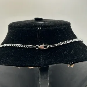 3mm Real Silver Cuban Chain Plated Stainless Steel Waterproof 20 Inch Unisex thumbnail 4
