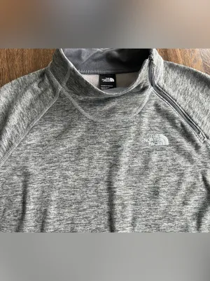 North Face Canyonlands Pullover Fleece Gray Cowl Neck with Zipper - XL thumbnail 3