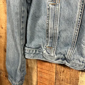 Ann Taylor LOFT Blue 100% Cotton Denim Trucker Jacket Classic Small Jean thumbnail 4