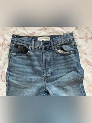 Aritzia Denim Forum Marianne Flare Jeans Size 25 Distressed Medium Wash thumbnail 4