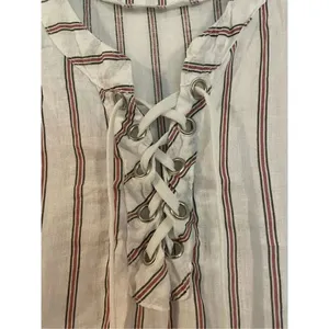 Viola Borghi made in Italy striped lace up tunic coverup thumbnail 4