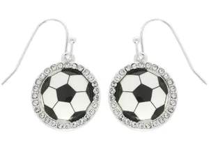 Game Day Soccer Dangle Earrings Silver thumbnail 1