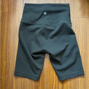 Lululemon Wunder Under High Waisted Olive Green 8 Inch Biker Short thumbnail 1