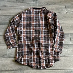 Women's Brown Plaid Button-Down Shirt Dress thumbnail 4
