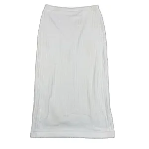 Beautiful People Midi Skirt‎ Brushed Ribbed Knit Pullon Off White Medium USA thumbnail 3