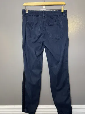 Paige Christy Pants Womens 27 Blue Jogger Elastic Drawstring Waist Stripe thumbnail 2