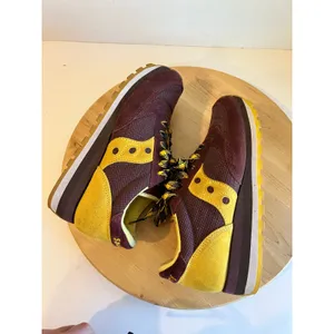 Saucony Jazz Maroon & Yellow Suede Leather Lace Up Sneakers Women's Size 8 thumbnail 5