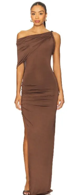 REVOLVE x LOVERS AND FRIENDS Francine Gown, Chocolate Brown - $229. thumbnail 1