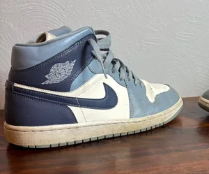 Air Jordan 1 Mid Light Smoke Grey White Blue‎ Womens Sneakers BQ6472 140 Sz 10 thumbnail 1