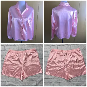 Victoria’s Secret women M Longsleeve top & shorts pajama set pink thumbnail 2