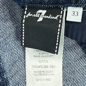 7 For All Mankind Modern Dojo Tailorless Wide Leg Jeans 33" Luray Dark Wash NEW! thumbnail 5
