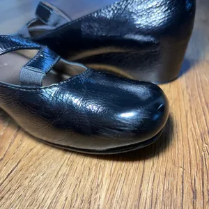 Josef Seibel Black Patent Leather Crisscross Mary Jane Wedge Shoes US 7.5 /EU 38 thumbnail 10