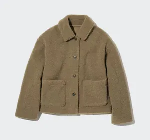 UNIQLO‎ Windproof Fleece Buttoned Jacket Olive X-Small thumbnail 1