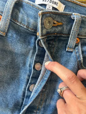 Re/Done 90’s Denim Ultra High Rise Crop Medium Worn Shade Jeans Size 26 thumbnail 9