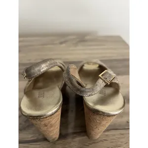 Jimmy Choo Prova Snake Print Silver Metallic Cork Wedges Heels Size 36.5 thumbnail 10