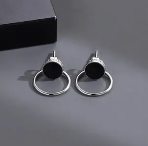 925 Silver Plated Silver Hoop Earrings for Men Women,Punk Hip Hop Earrings thumbnail 1