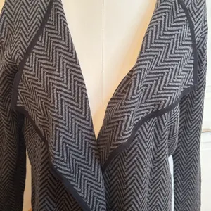 Vince Camuto Herringbone Black and Gray Cardigan Size Small NWOT thumbnail 7