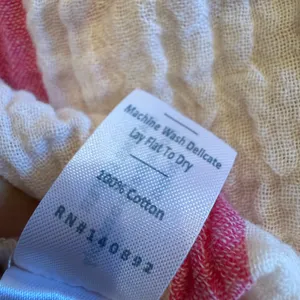 MARINE LAYER Tiered V-neck‎ Stripe Maxi Dress Gauzy Airy size Small Pink thumbnail 9
