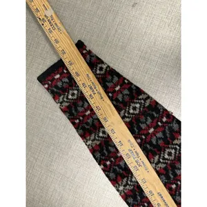 Vtg SKYR Womens Cardigan L Red Fair Isle Sweater Button Crew‎ Knit Wool Long thumbnail 5