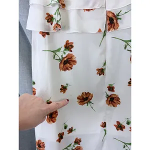 Ali & Jay White Orange Floral Ruffle‎ Peplum Maxi Dress M Wedding Guest Summer thumbnail 10