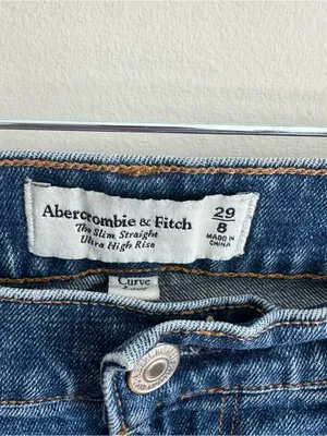 Abercrombie & Fitch Curve Love The Slim Straight Ultra High Rise Size 8 thumbnail 3