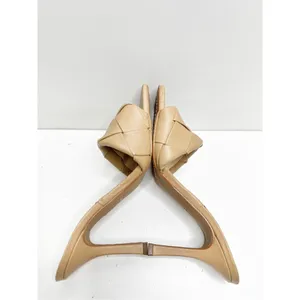 Vince Camuto Sandals Womens Size 8 Tan Leather Square Toe Slip On Woven Heels‎ thumbnail 6