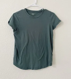 Madewell Northside Vintage Tee Dark Green 100% Cotton Size XS thumbnail 1