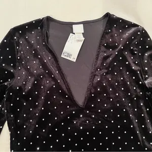 NWT V-Neck Long Sleeve Bodysuit thumbnail 5
